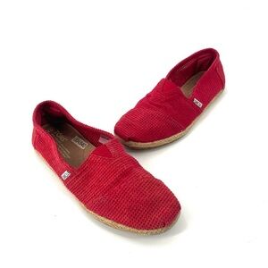 TOMS Freetown Classic Fuschia Perforated Espadrille Slip On Flat Shoe